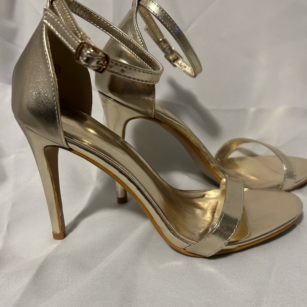 Elegant Gold High Heel Sandals